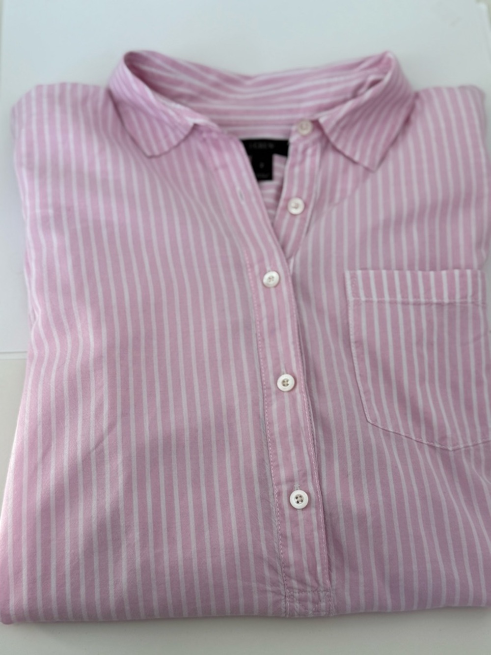 J Crew Summer Pink Striped Shirt Size 2